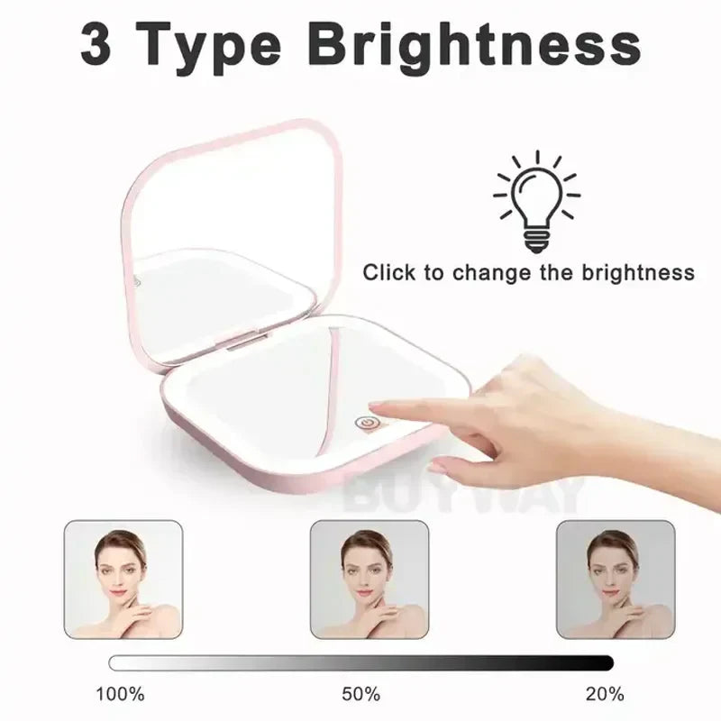 Espejo de Maquillaje Portátil con Luz