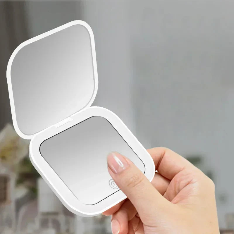 Espejo de Maquillaje Portátil con Luz