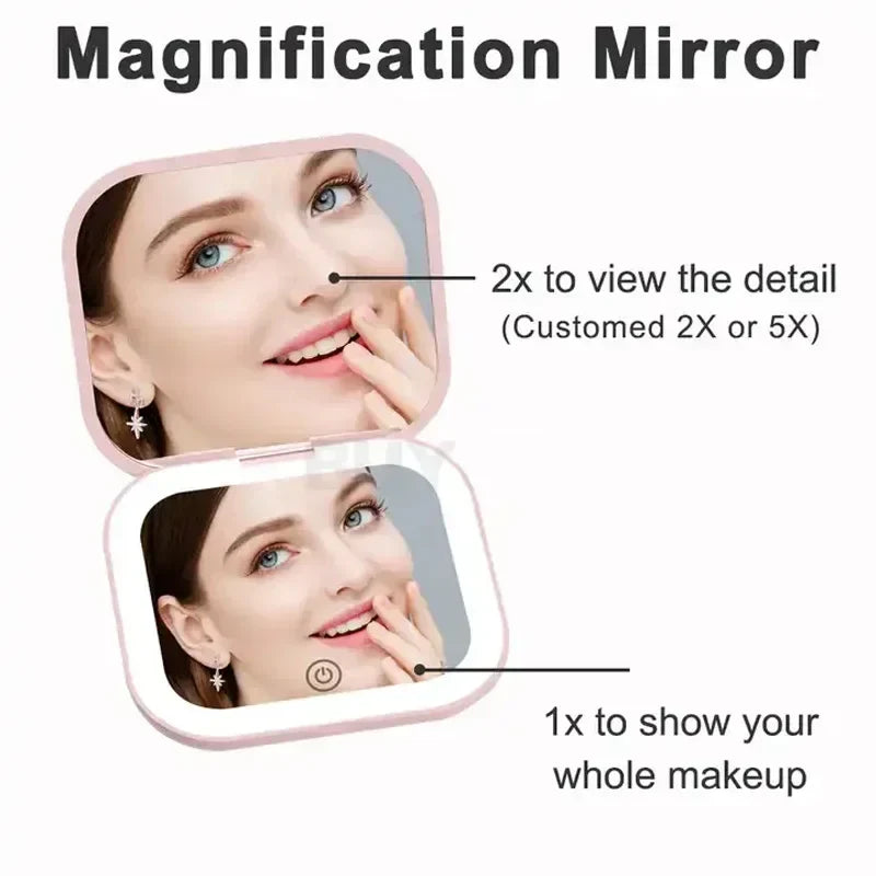 Espejo de Maquillaje Portátil con Luz