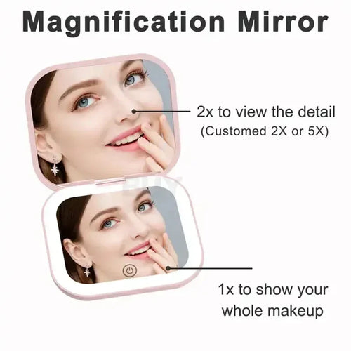 Espejo de Maquillaje Portátil con Luz